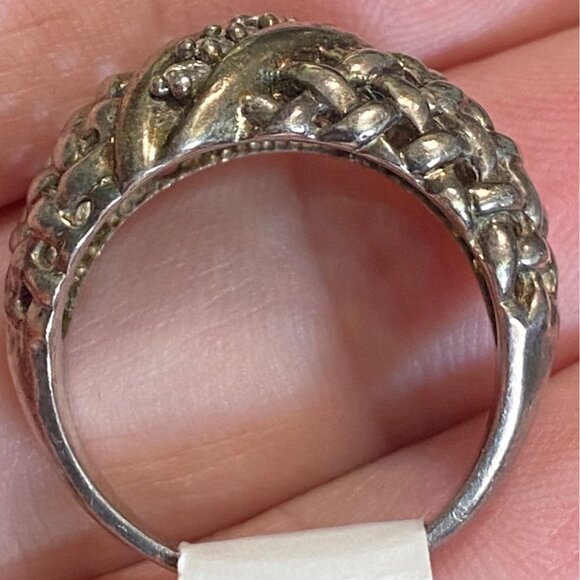 Ring Size 8 Gold Accents CZ Sterling Silver 925 Women Semi-Precious Stone - Picture 3 of 13